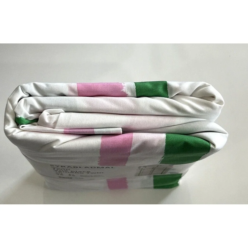 New IKEA SYRABLADMAL Twin Duvet Cover Set with Pillowcase Multicolor/Check